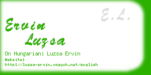 ervin luzsa business card